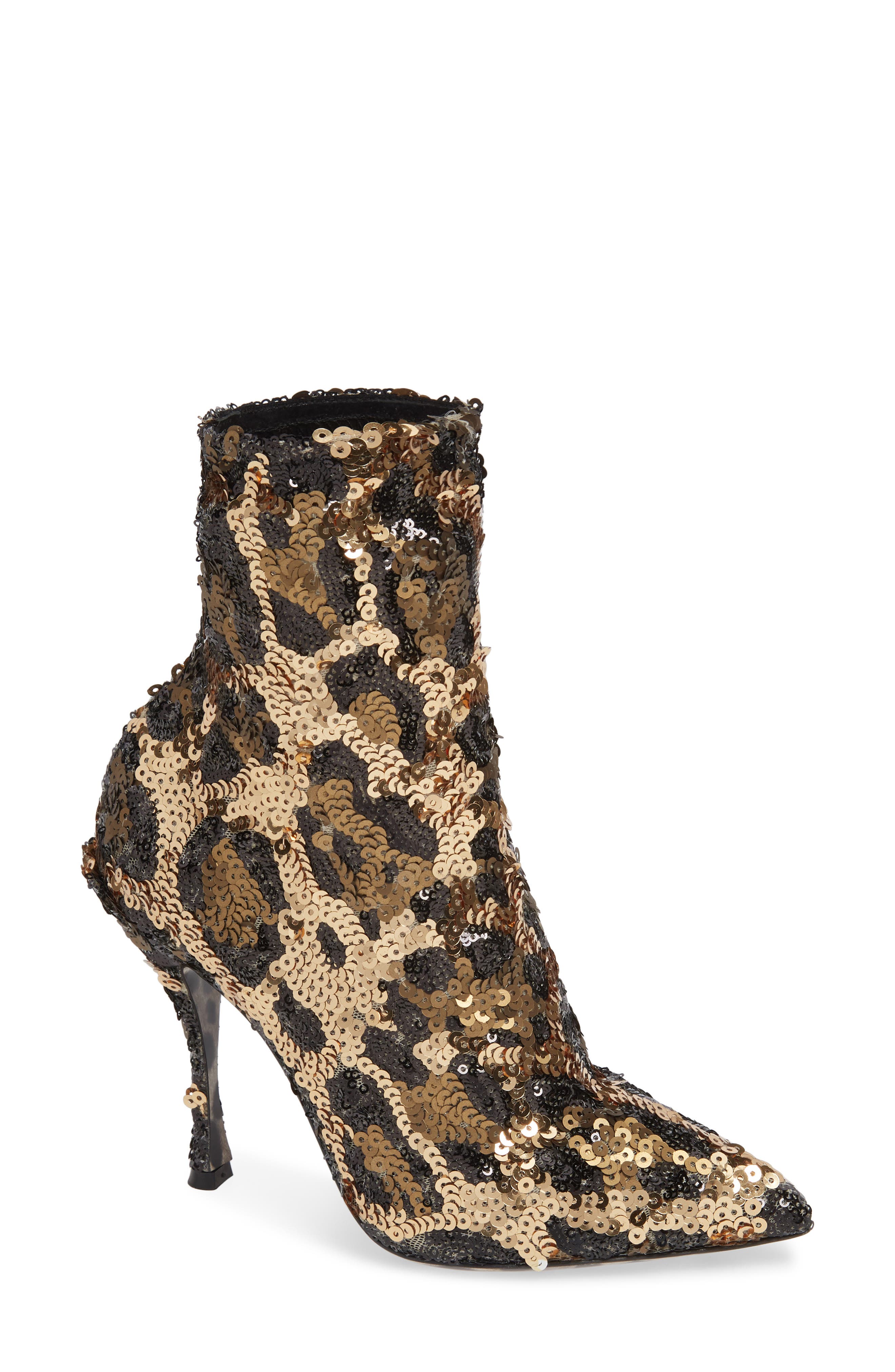 Leopard Sequin Bootie, Main, color, LEOPARD