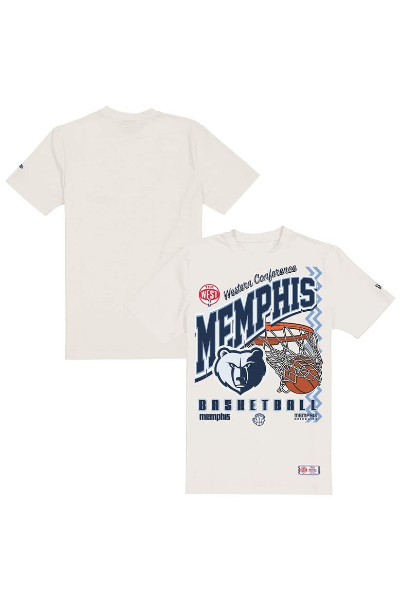 Men's New Era  Cream Memphis Grizzlies Oversized City Edition Remix Vintage T-Shirt, Main, color, Cream