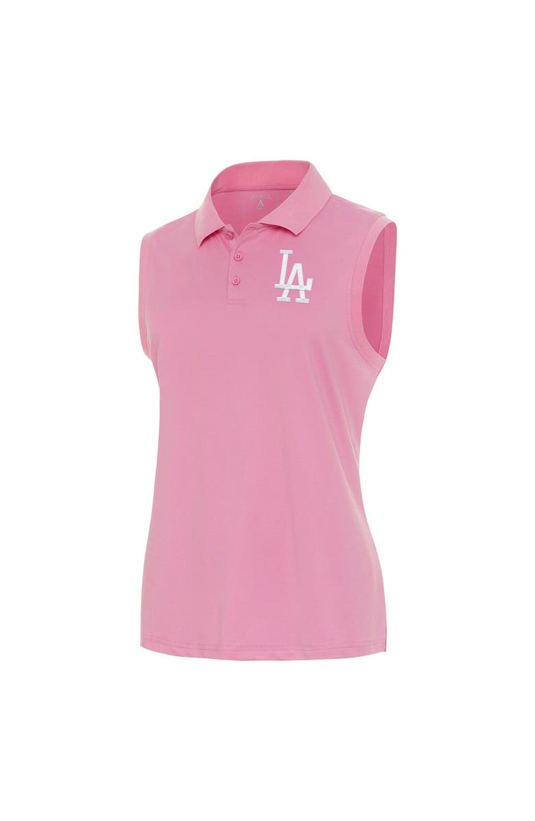 ANTIGUA Women's Antigua  Coral Los Angeles Dodgers Recap Sleeveless Polo, Alternate, color, Coral