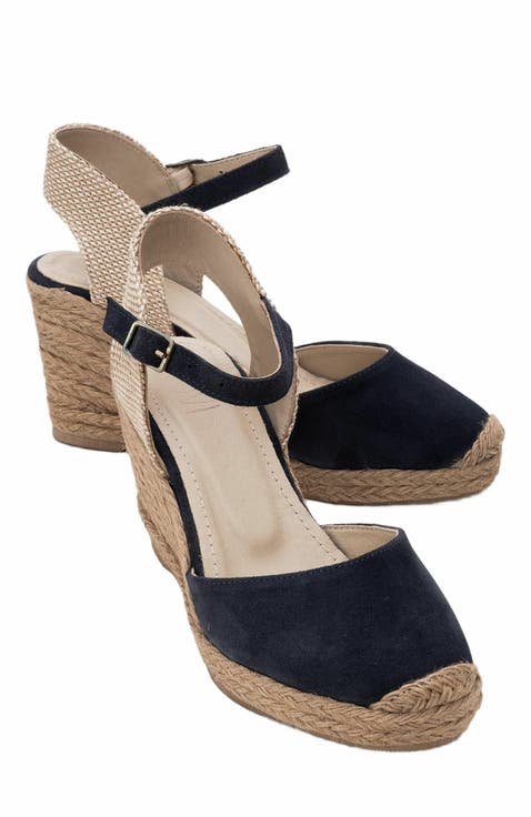 Sinta Suede Leather Platform Espadrille (Women)