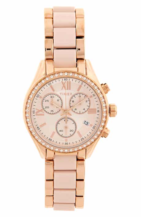 Timex® Chronograph Stainless Steel Bracelet Watch, 38mm