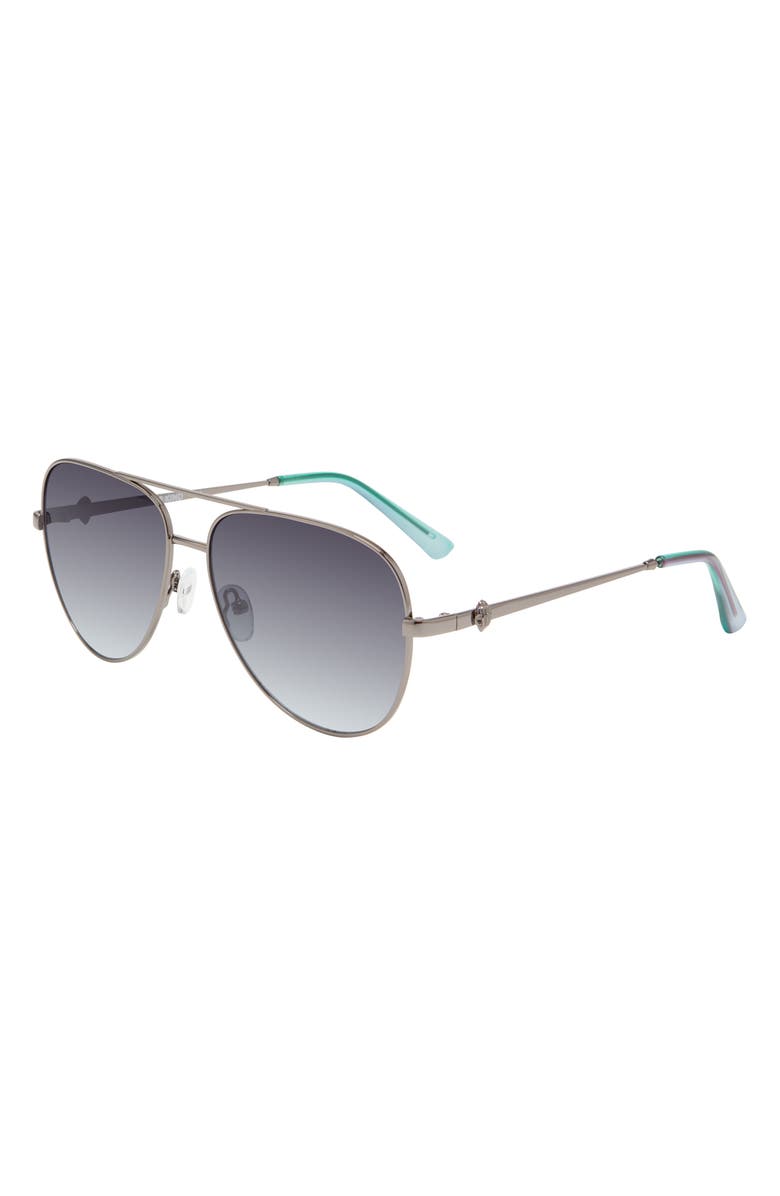 Kurt Geiger London 62mm Pilot Sunglasses, Alternate, color, Dark Ruthenium/ Grey Azure