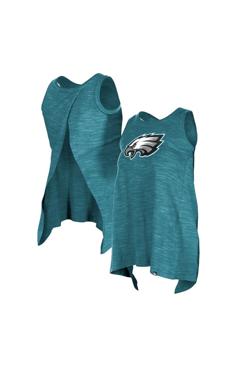 Women's New Era Midnight Green Philadelphia Eagles Plus Size Space Dye Active Tank Top, Main, color, Green