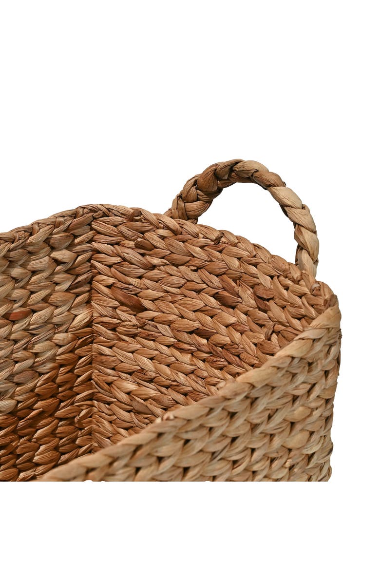 HAPPIMESS Clara Farmhouse Classic Handwoven Hyacinth Rectangle Storage Floor Baskets with Handles,, Alternate, color,