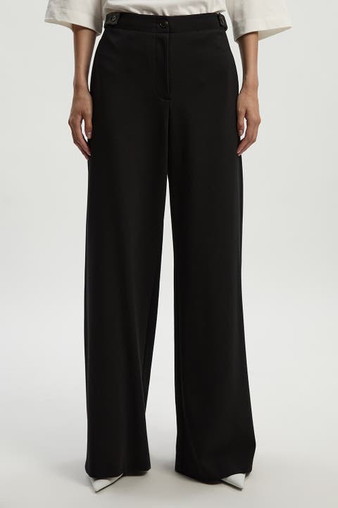 Ponte PU Wide Leg Pants