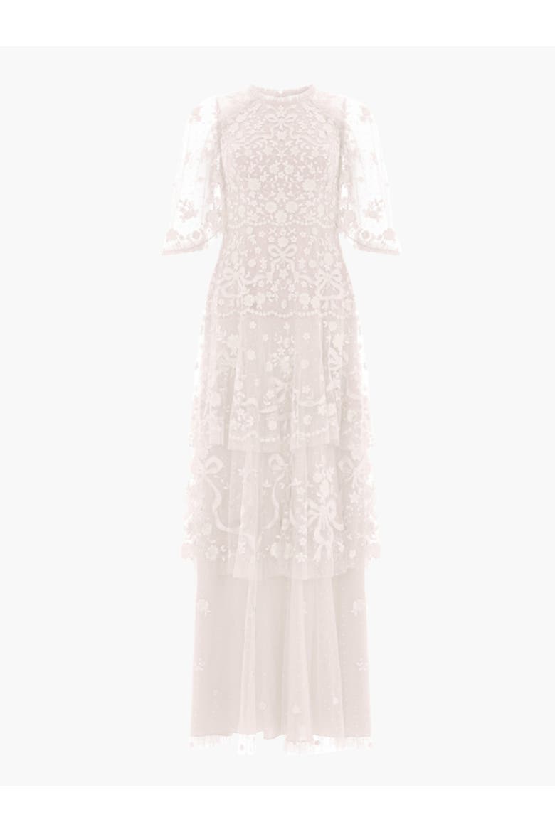 Bonnie Bow Lace Dress, Alternate, color, Cream/Cream