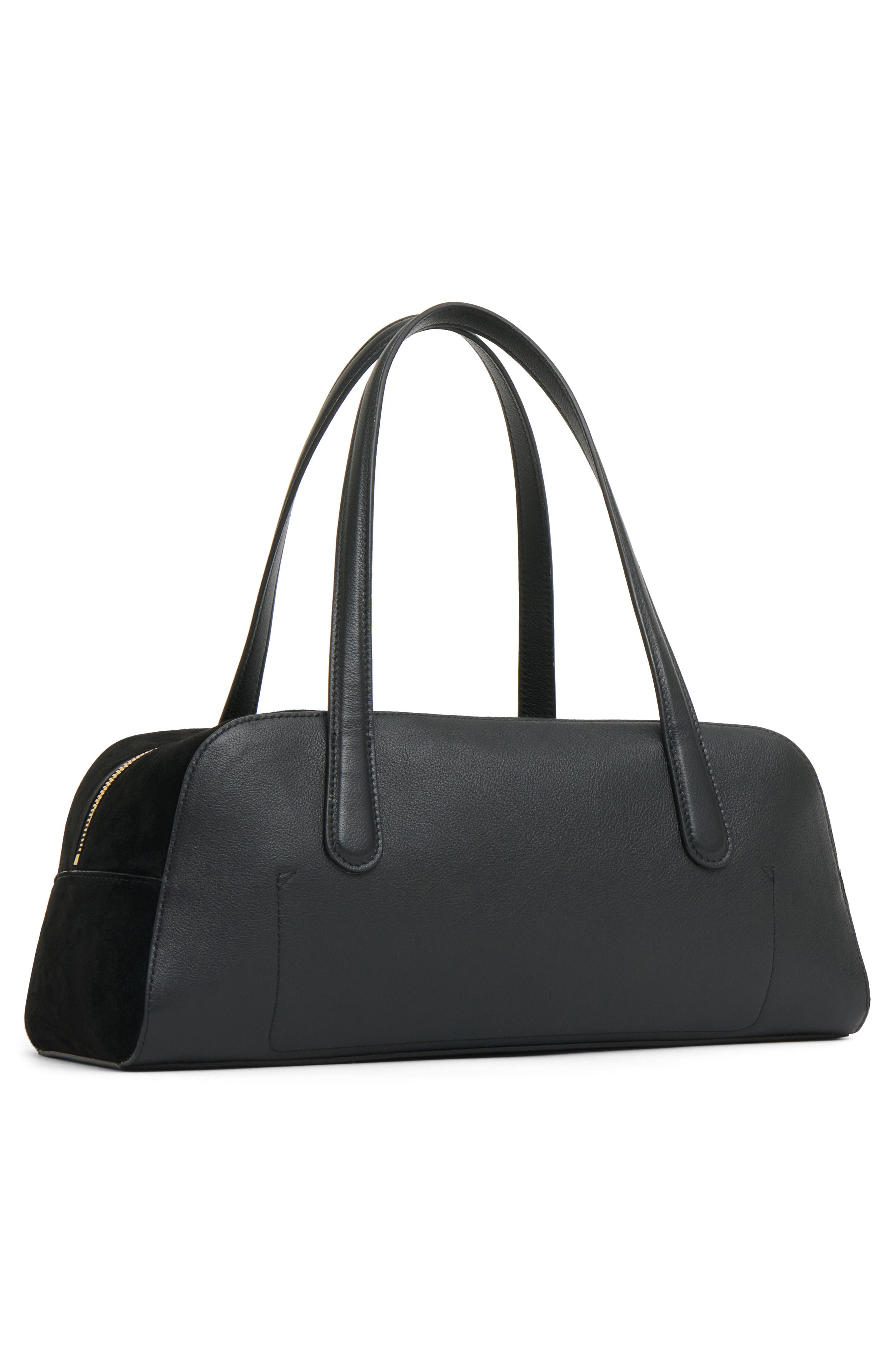 Mansur Gavriel Helios Top Handle Bag, Alternate, color, Black