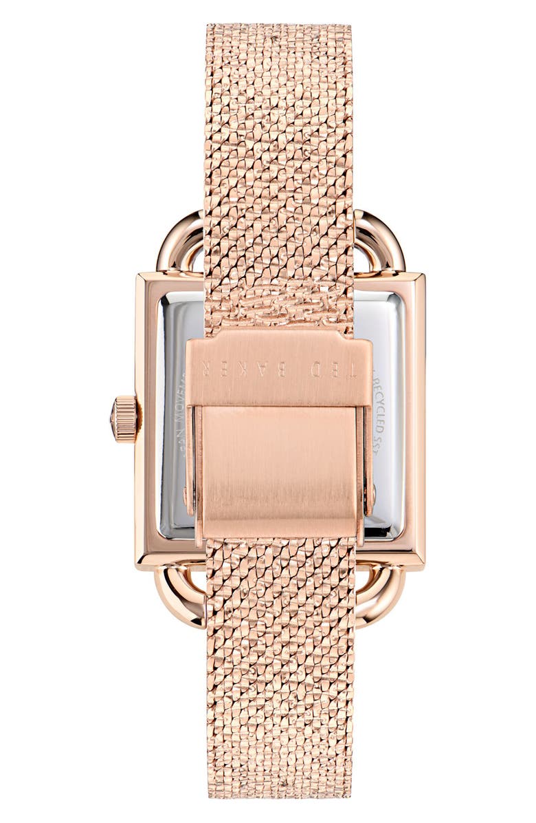 Ted Baker London Iconic Floral RSST Mesh Strap Watch, Alternate, color, 