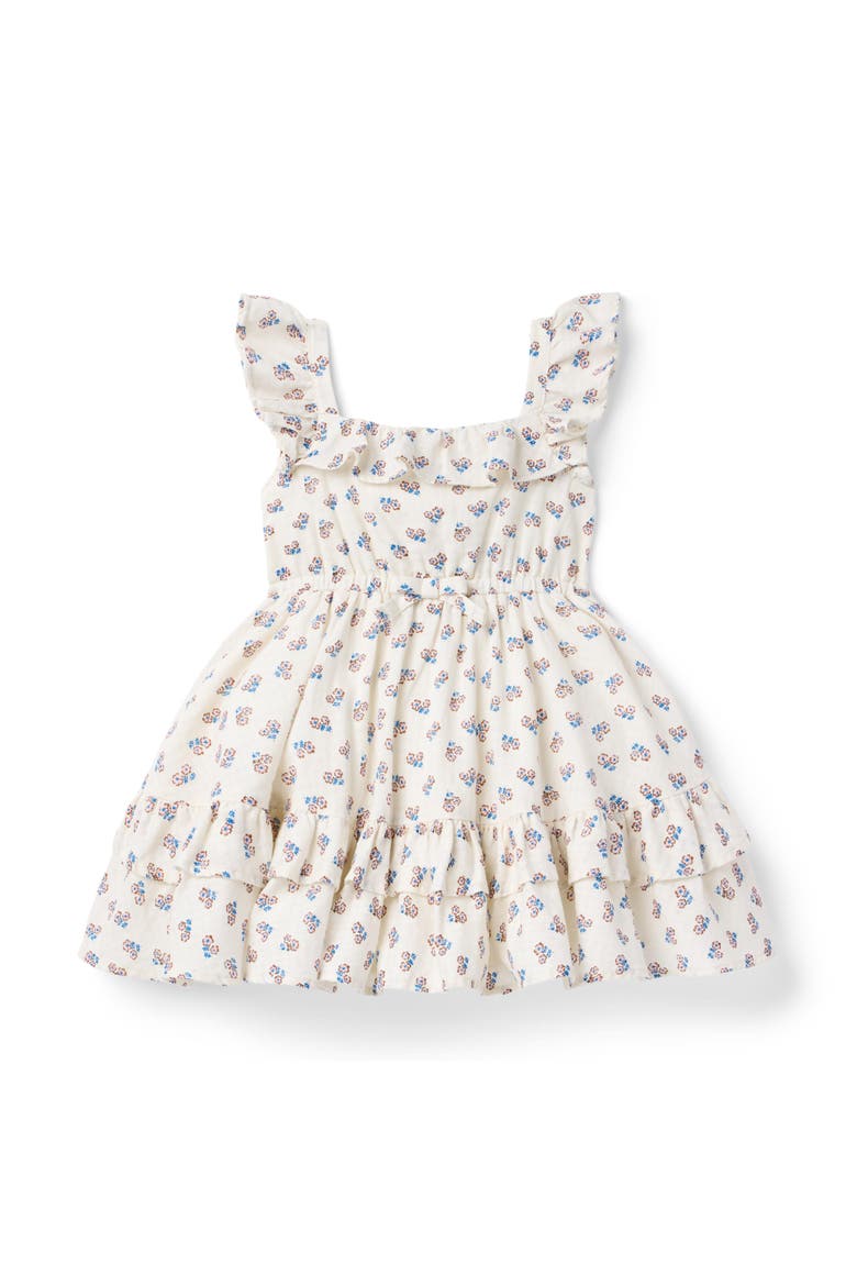 Ditsy Floral Ruffle Dress, Main, color, Ivory