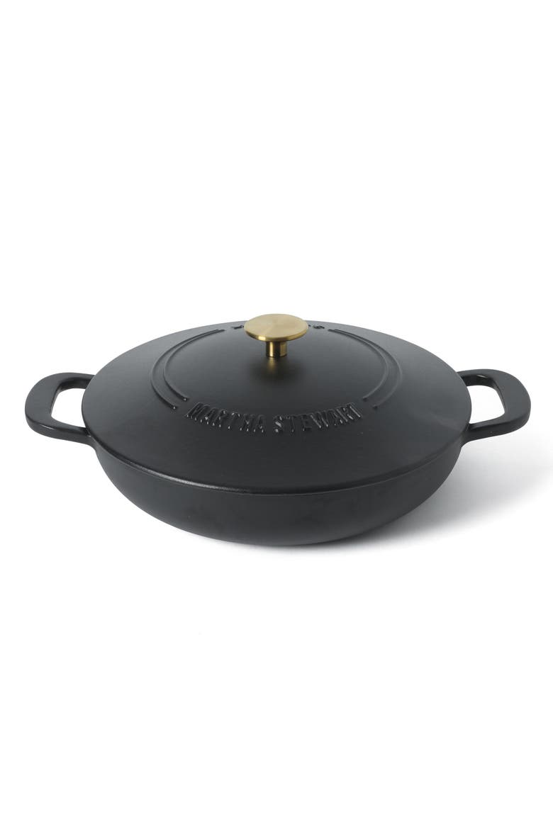 Gatwick 3.5-Quart Enameled Cast Iron Braiser with Lid, Alternate, color, Matte Black