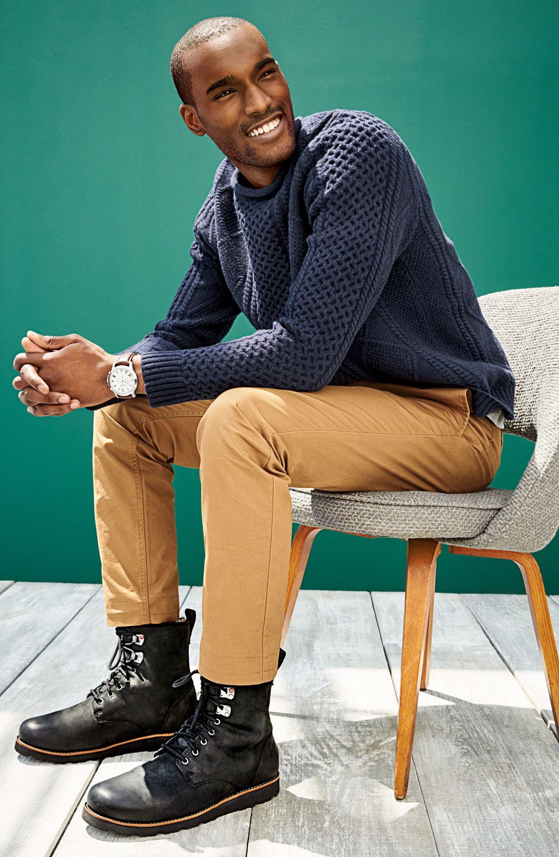 UGG<sup>®</sup> Hannen Plain Toe Waterproof Boot with Genuine Shearling, Alternate, color, 