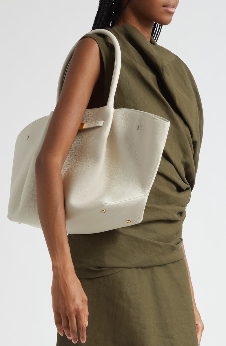 DeMellier New York Leather East/West Tote, Alternate, color, Off White