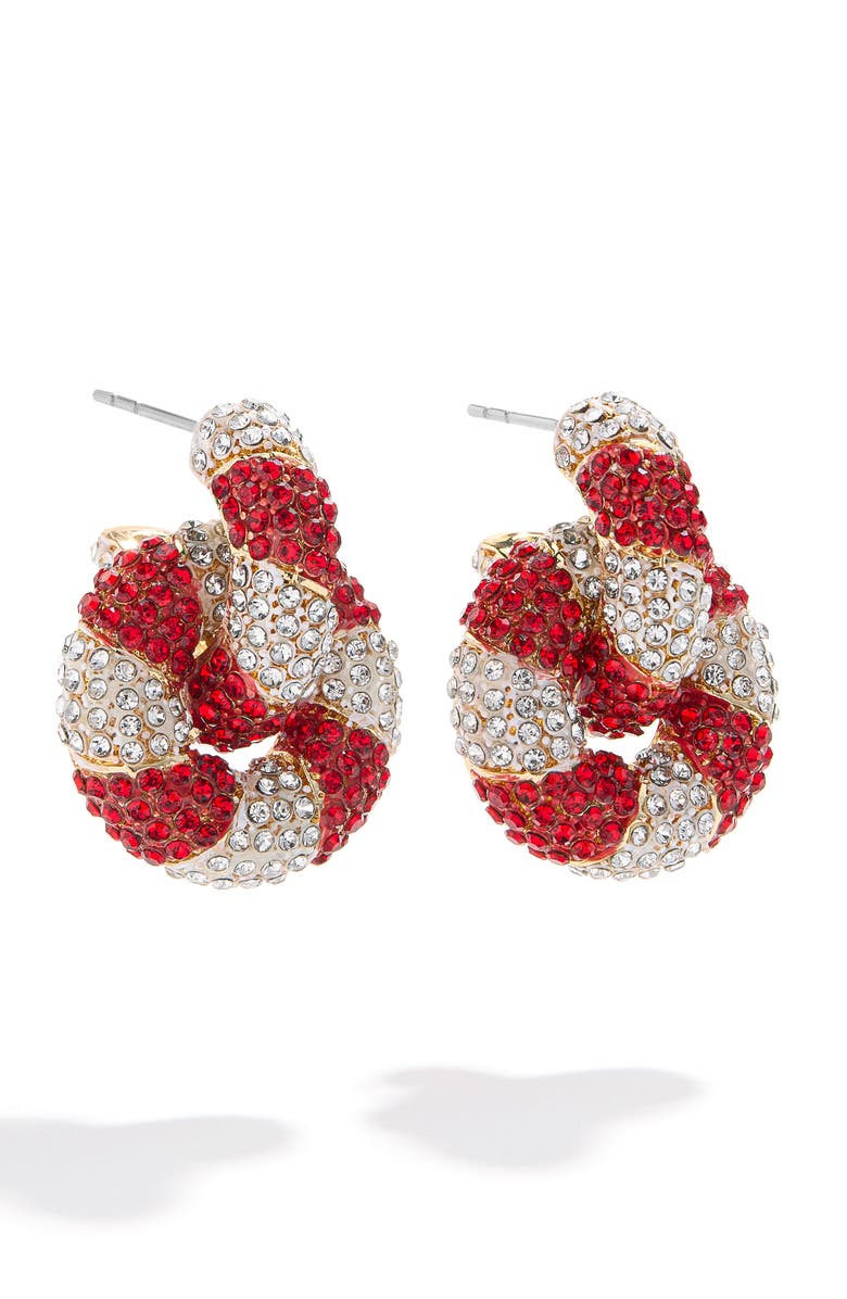 BaubleBar Sweet & Twisted Drop Earrings, Main, color, Red