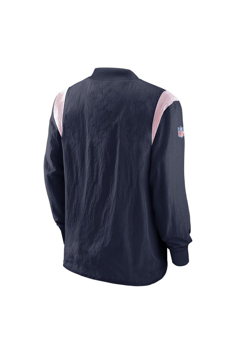 Men's Nike Navy New England Patriots Sideline Athletic Stack V-Neck Pullover Windshirt Jacket, Alternate, color, Navy
