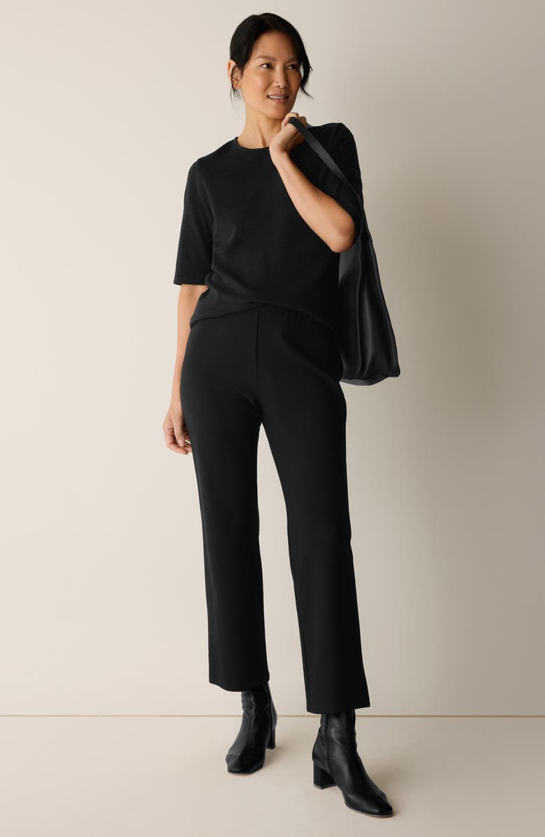 Eileen Fisher Ankle Kick Pants, Alternate, color, Black