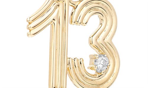 Adina Reyter Groovy Number Charm Pendant In Gold