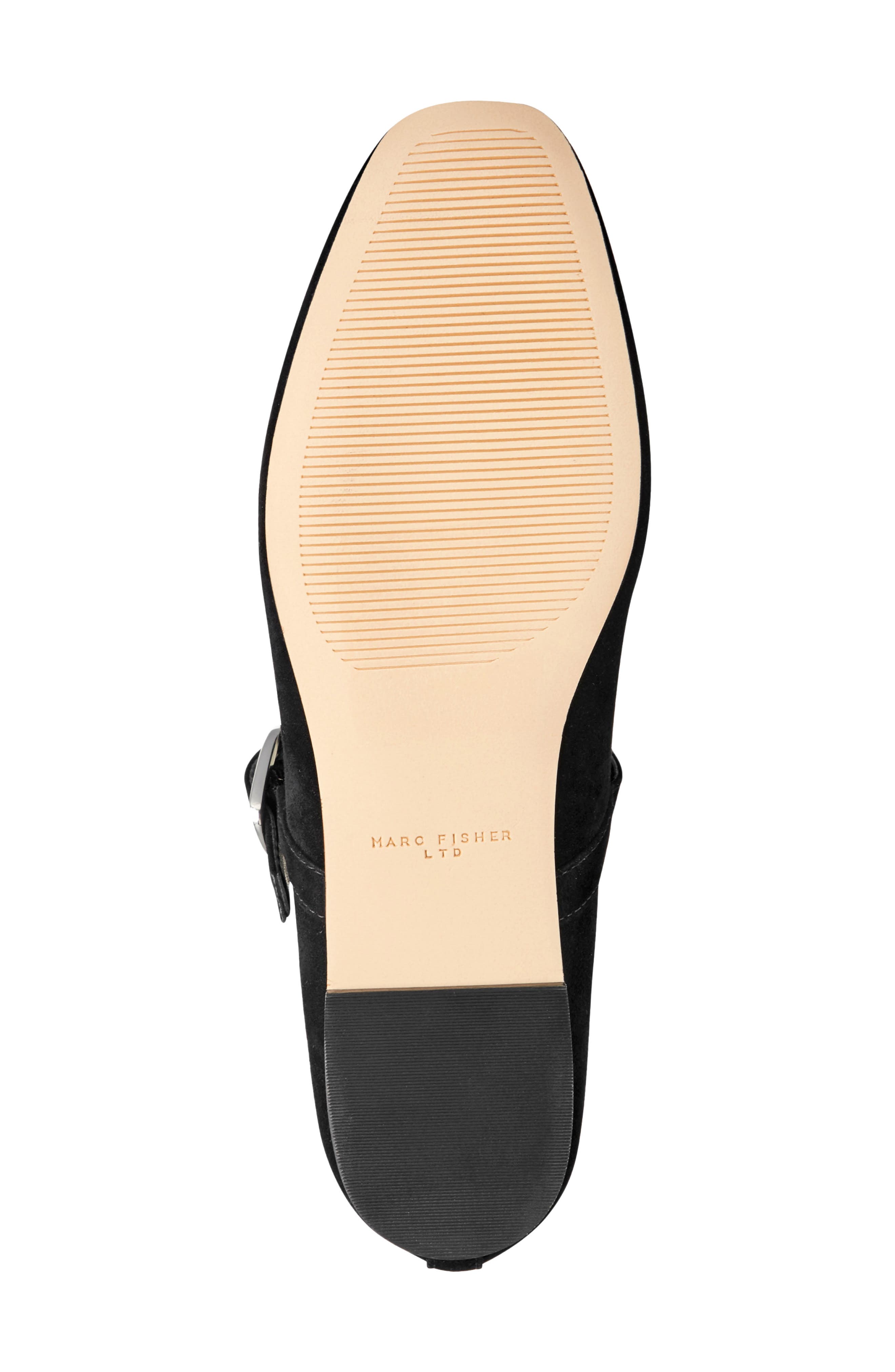 Marc Fisher LTD Garissa Mary Jane Flat, Alternate, color, Black Nubuck Leather