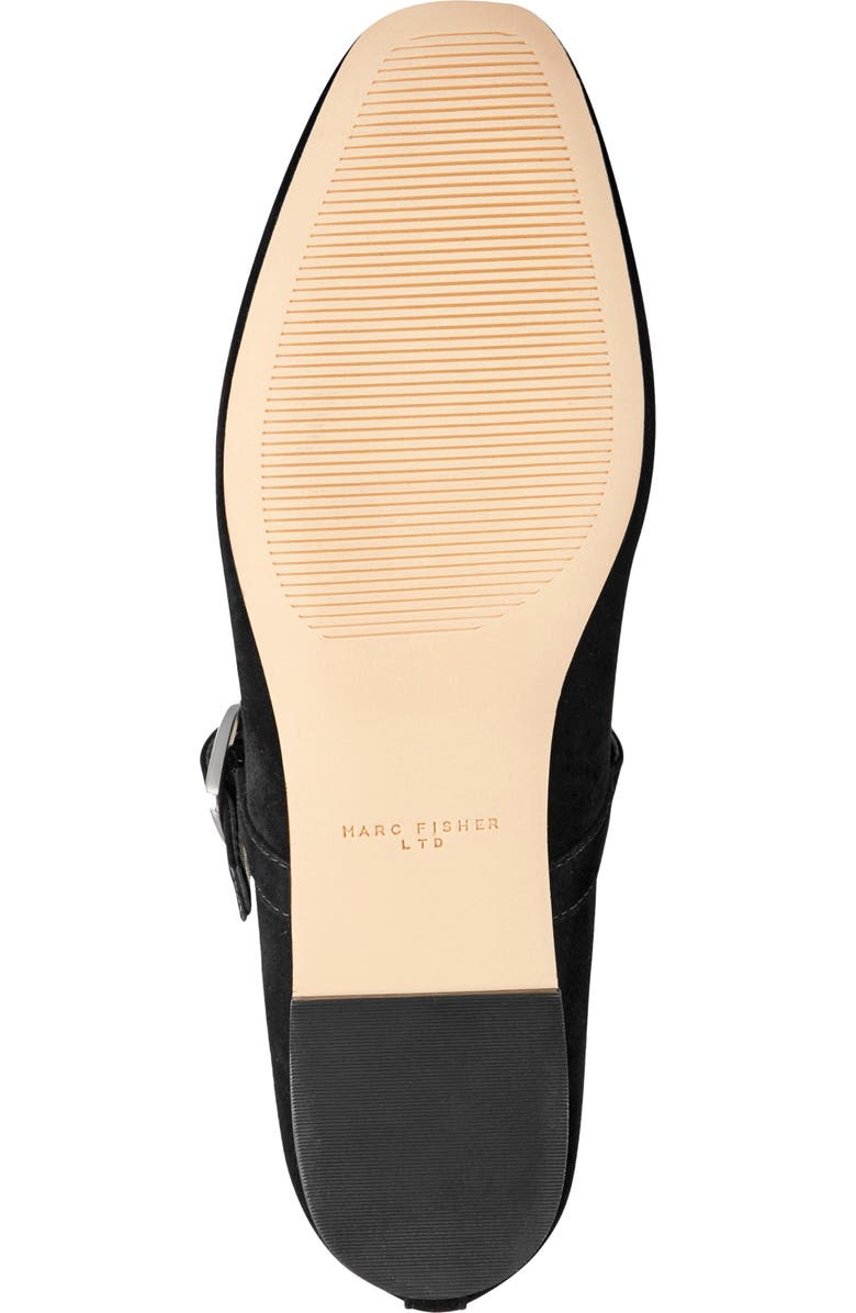 Marc Fisher LTD Garissa Mary Jane Flat, Alternate, color, Black Nubuck Leather