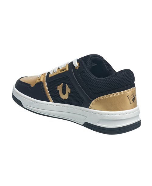 True Religion Boy's Trey Court Sneaker In Black/gold