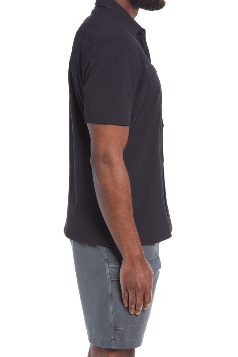 Ripstop Snap Front Shirt, Alternate, color, BLACK