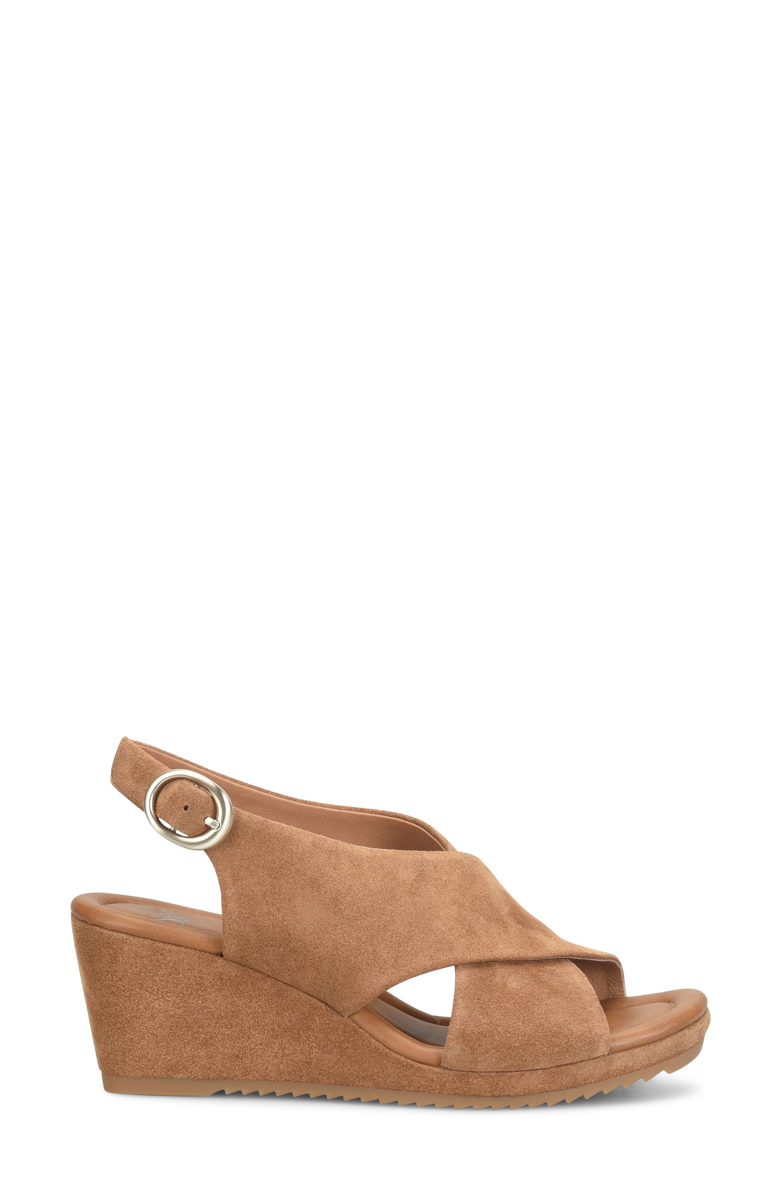 Söfft Isabeth Slingback Platform Wedge Sandal, Alternate, color, Saddle