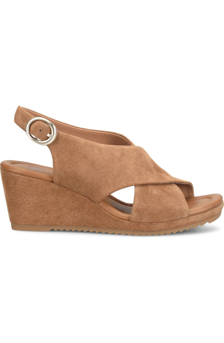 Söfft Isabeth Slingback Platform Wedge Sandal, Alternate, color, Saddle