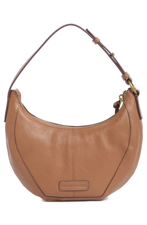 Shop Lucky Brand Ivla Mini Leather Shoulder Bag In Honey Tan