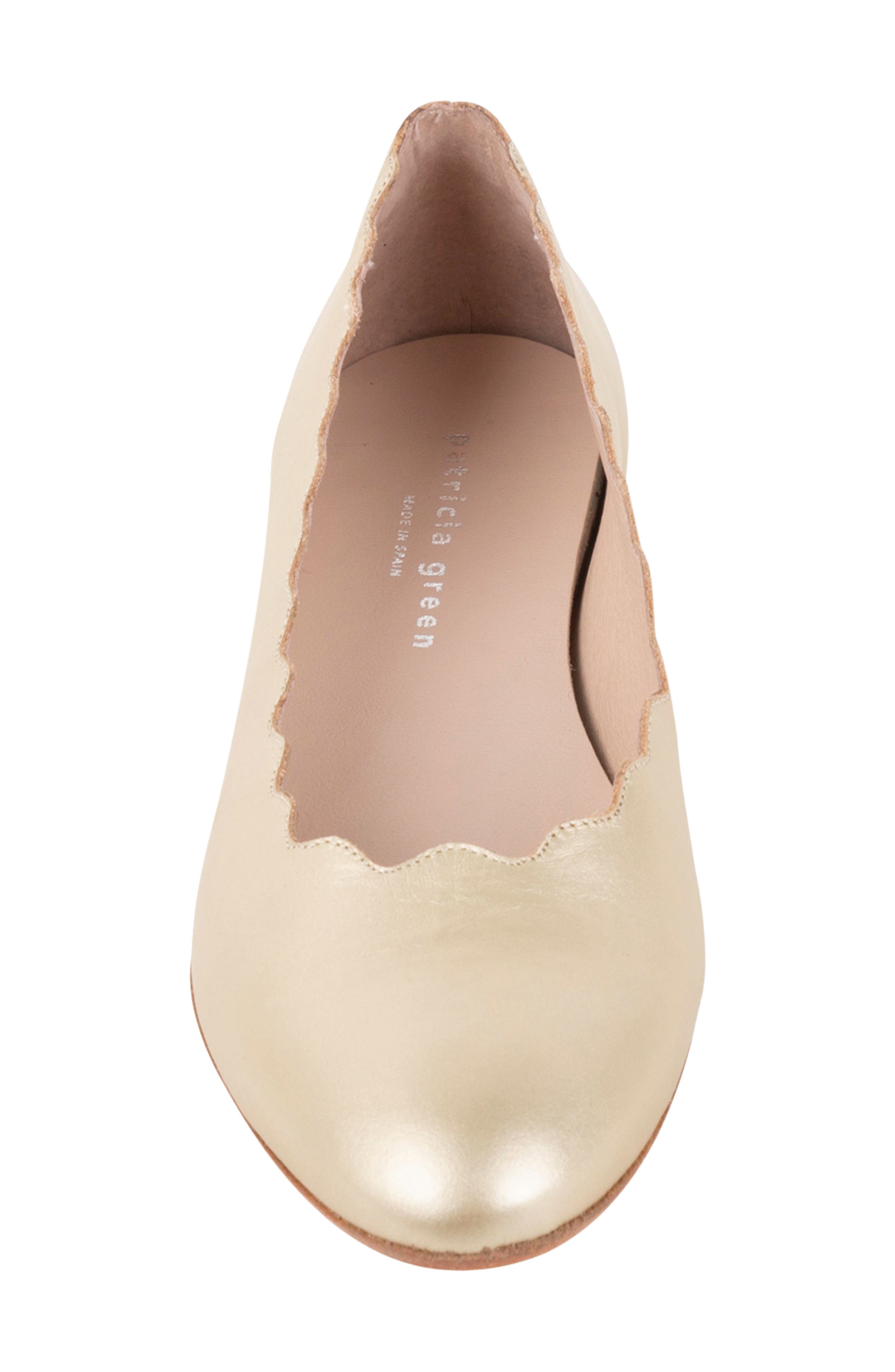 Palm Beach Scalloped Ballet Flat, Alternate, color, GOLD