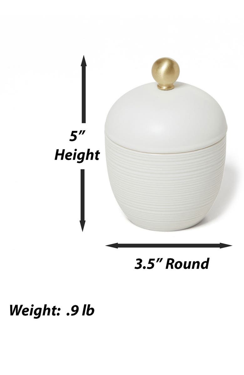 ROSELLI TRADING COMPANY Dubai Brass Trim Canister, Alternate, color, White