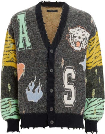 AllSaints Akki Distressed Oversize Cardigan | Nordstrom