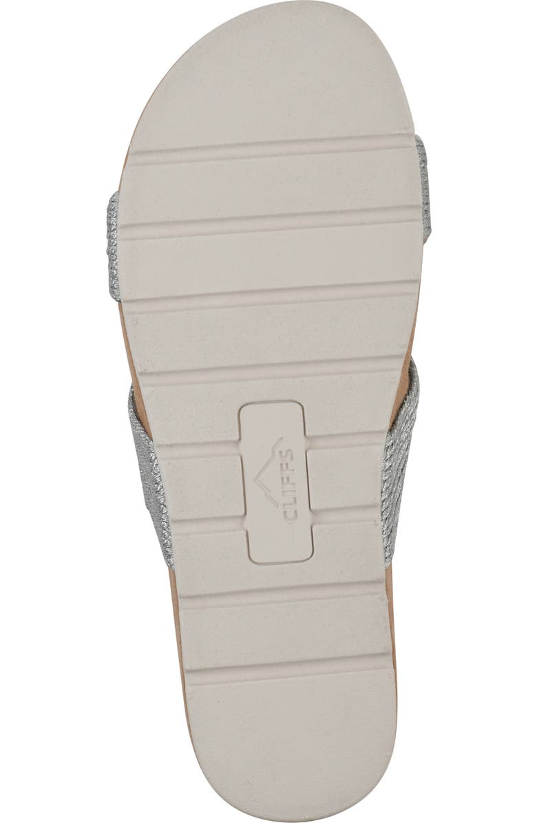CLIFFS BY WHITE MOUNTAIN Tindra Slide Sandal, Alternate, color, Silver Raffia