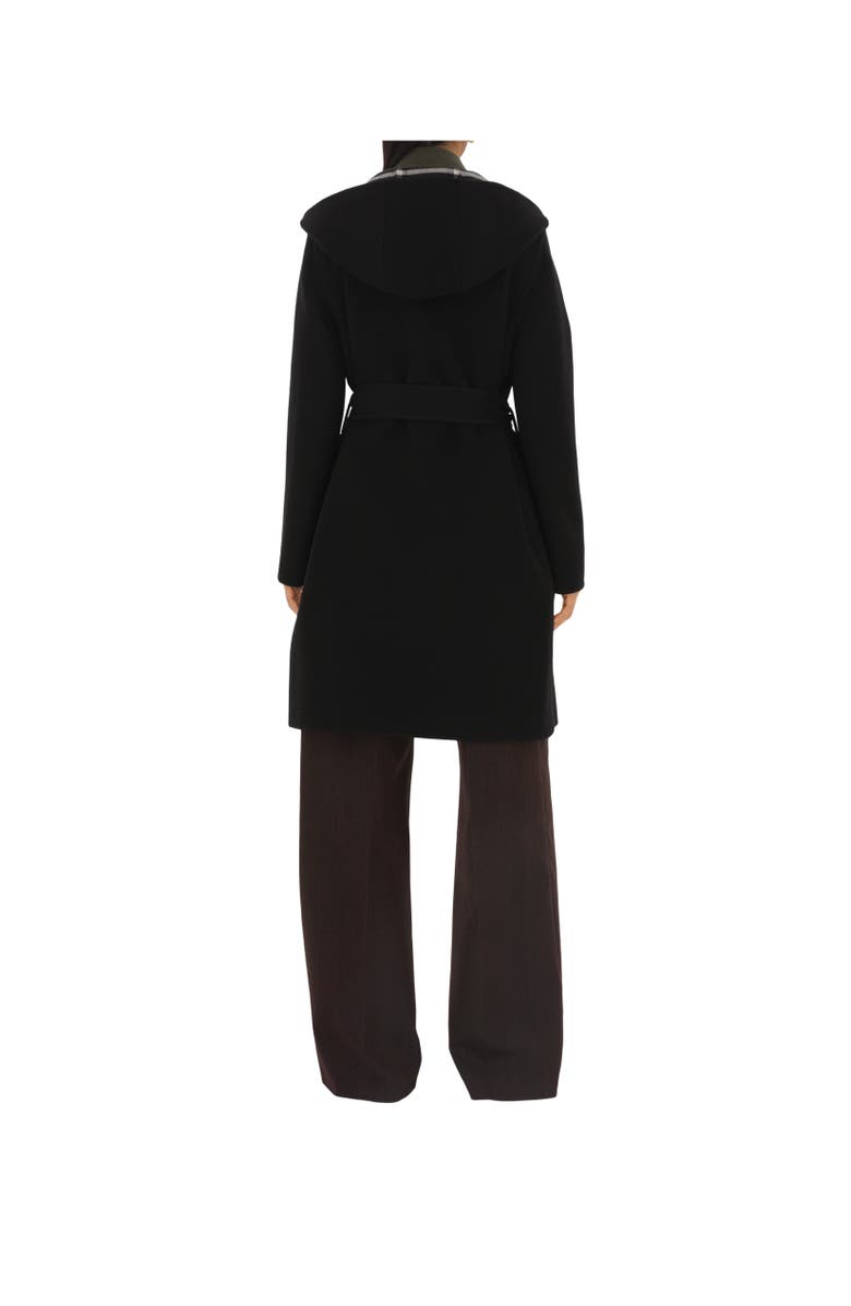 Burberry Mid-length Reversible Wool Car Coat, Alternate, color, Black