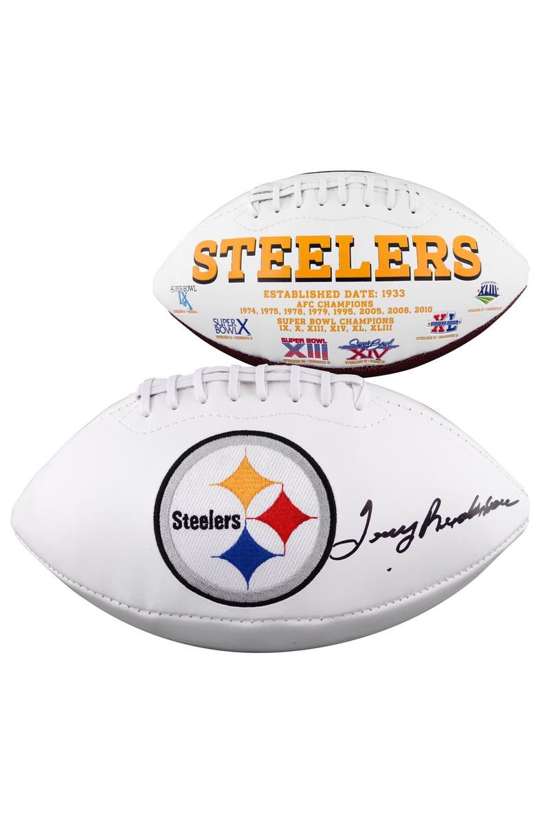 FANATICS AUTHENTIC Terry Bradshaw Pittsburgh Steelers Autographed White Panel, Main, color, 
