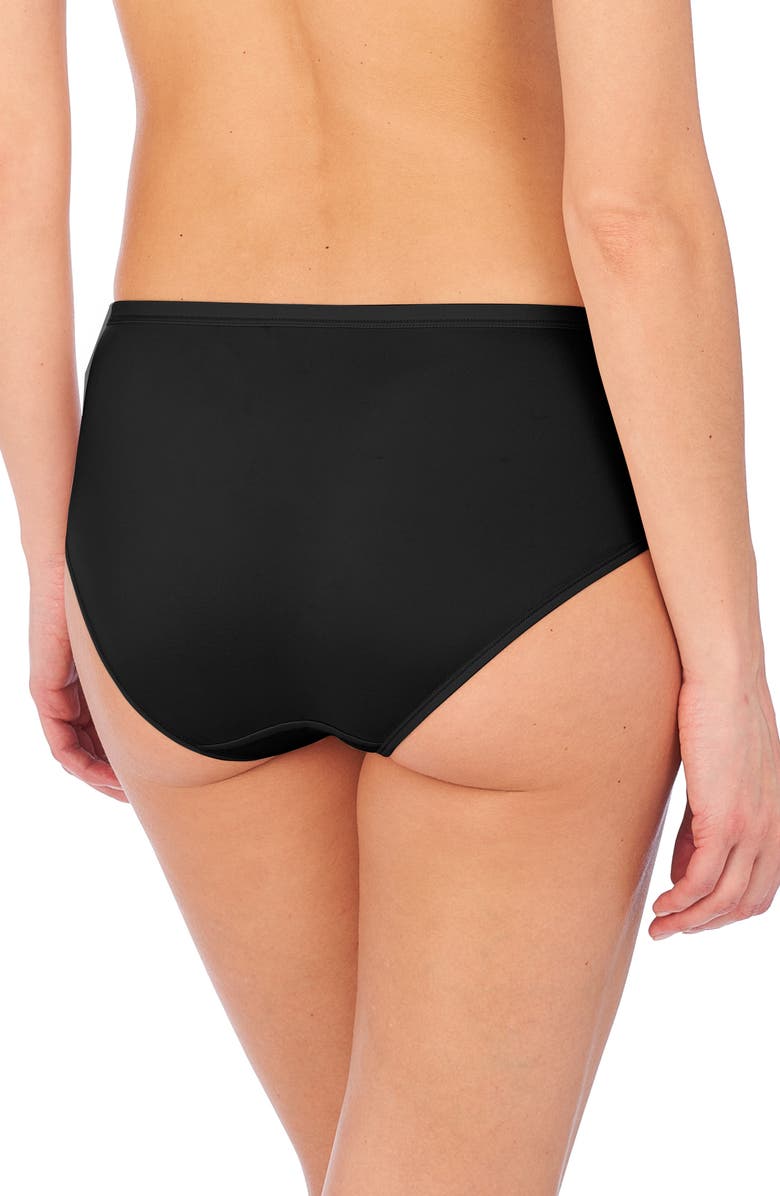 Natori Frame Embroidered Tulle Briefs, Alternate, color, Black