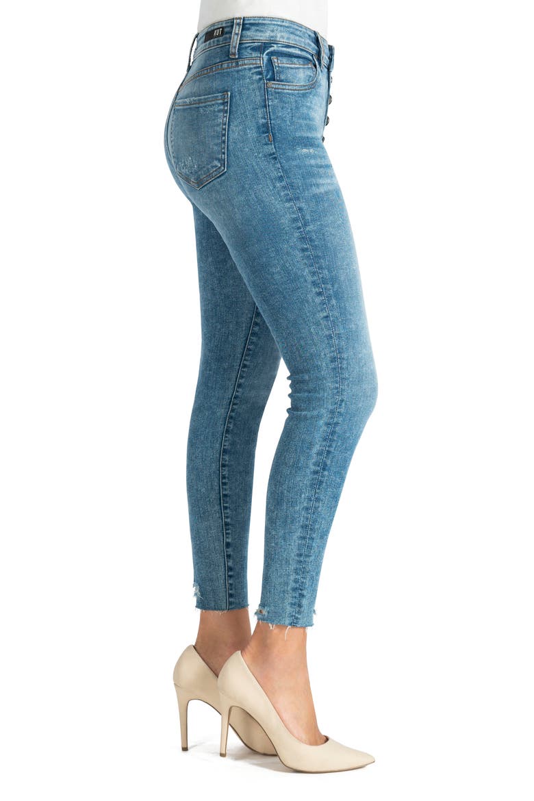 Donna Raw Hem High Waist Ankle Skinny Jeans, Alternate, color, FEELING