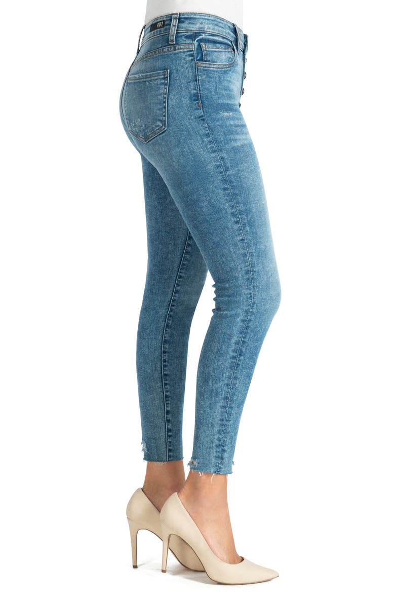 KUT from the Kloth Donna Raw Hem High Waist Ankle Skinny Jeans, Alternate, color,