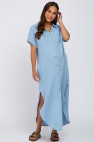 PinkBlush Button Down Midi Dress