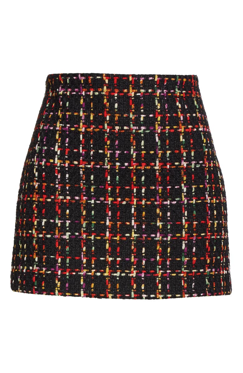 Alice + Olivia Elana Tweed Miniskirt, Alternate, color, 