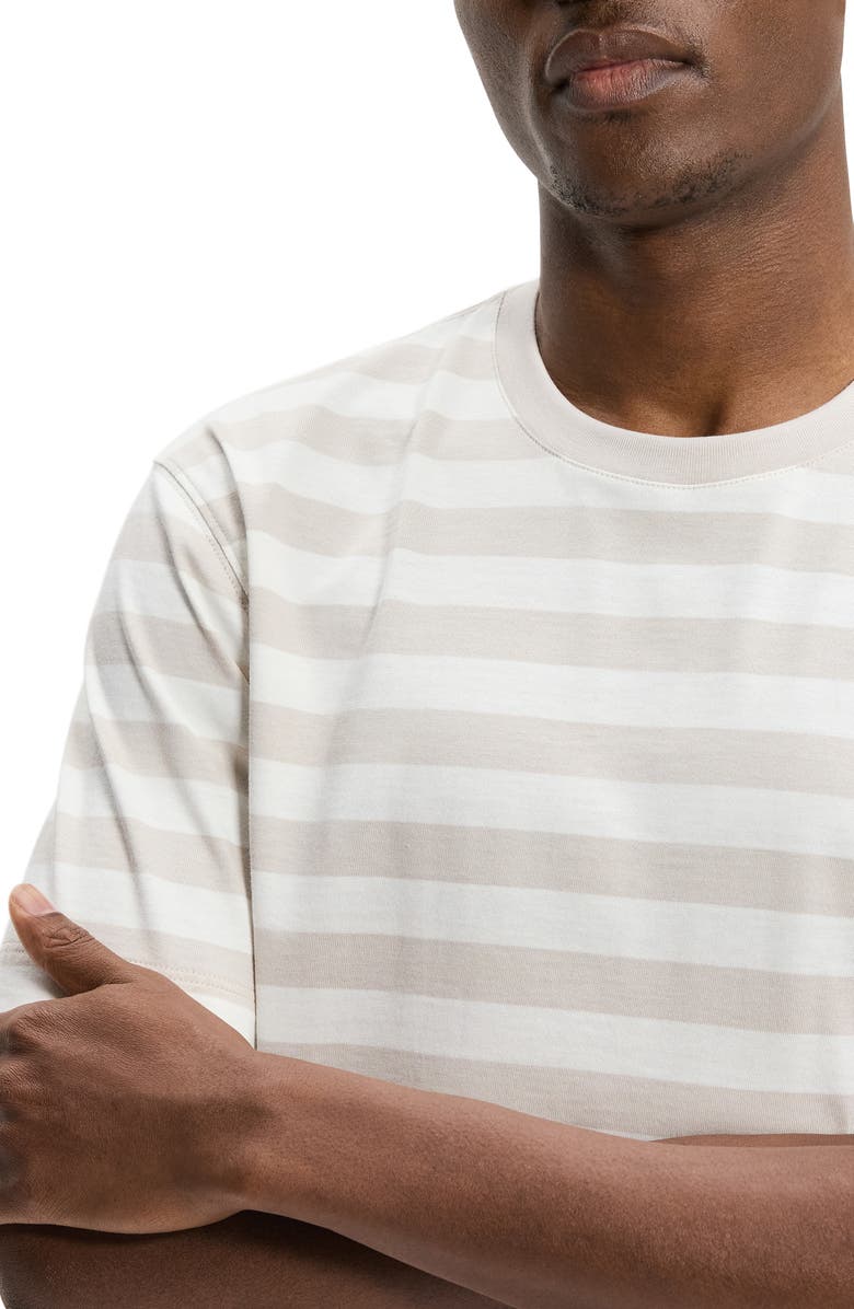 Theory Relaxed Stripe Pima Cotton T-Shirt, Alternate, color, Silver Cloud/Winter