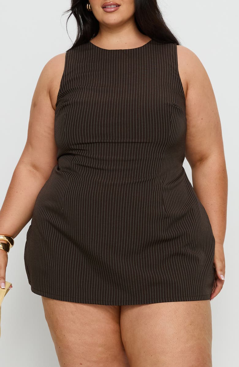 Princess Polly Yumiko Stripe Organic Cotton Romper, Main, color, Brown Stripe