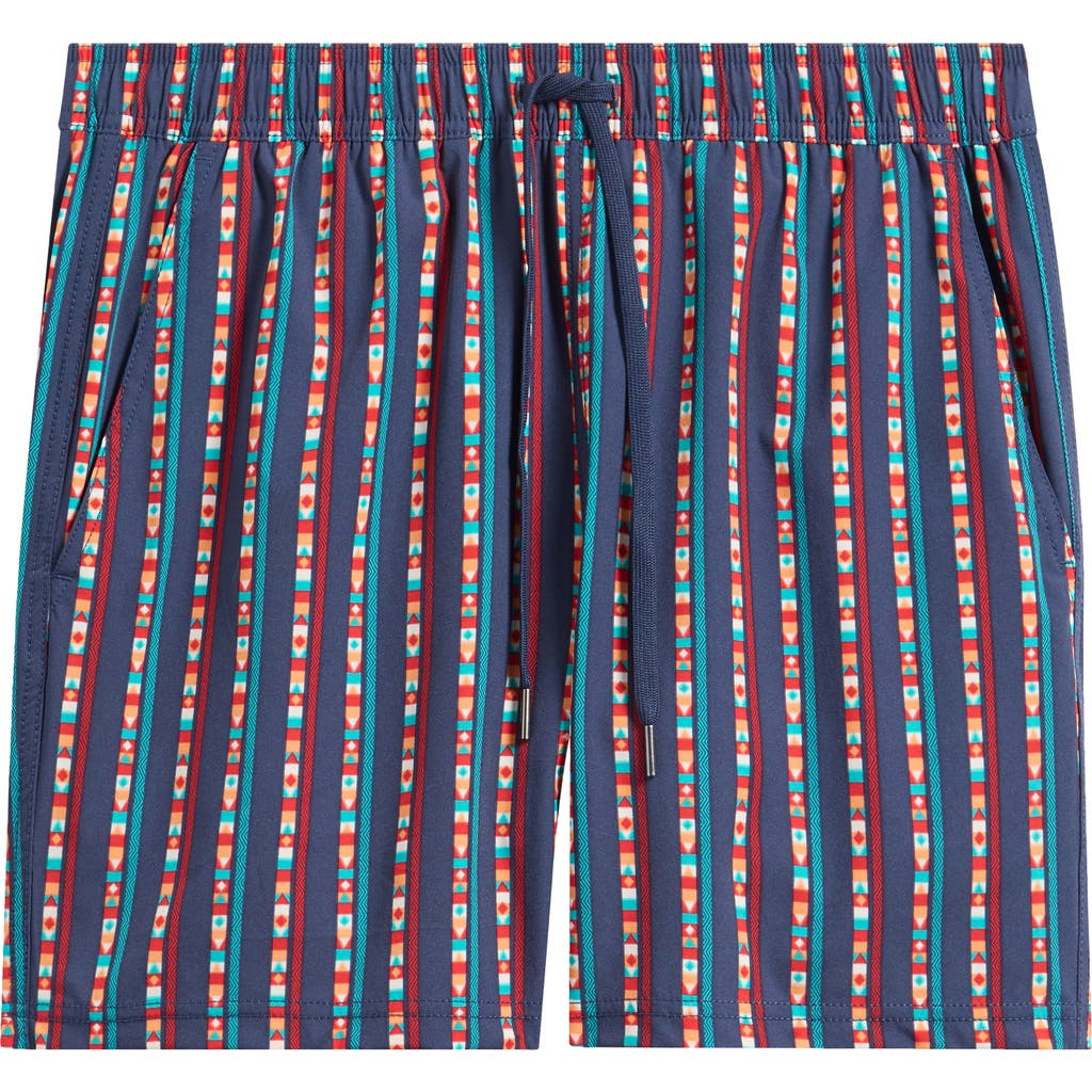 Fair Harbor The Bungalow Water Repellent Swim Trunks In Navy Sailing Stripe