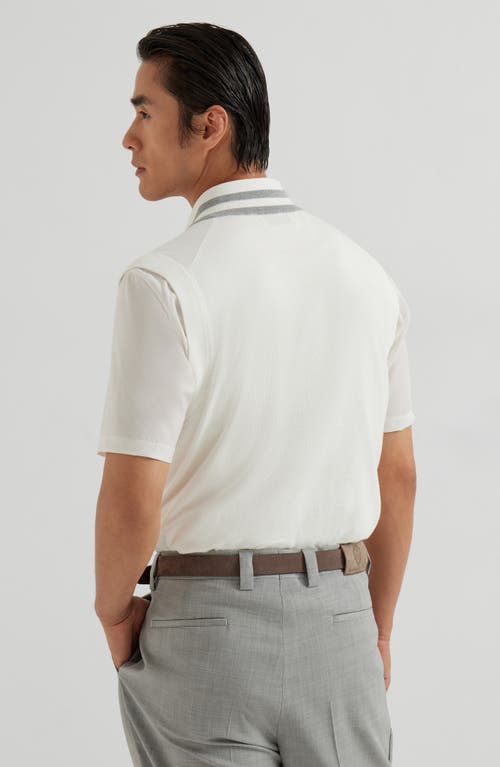 Brunello Cucinelli Cotton Sweater Vest In Yellow