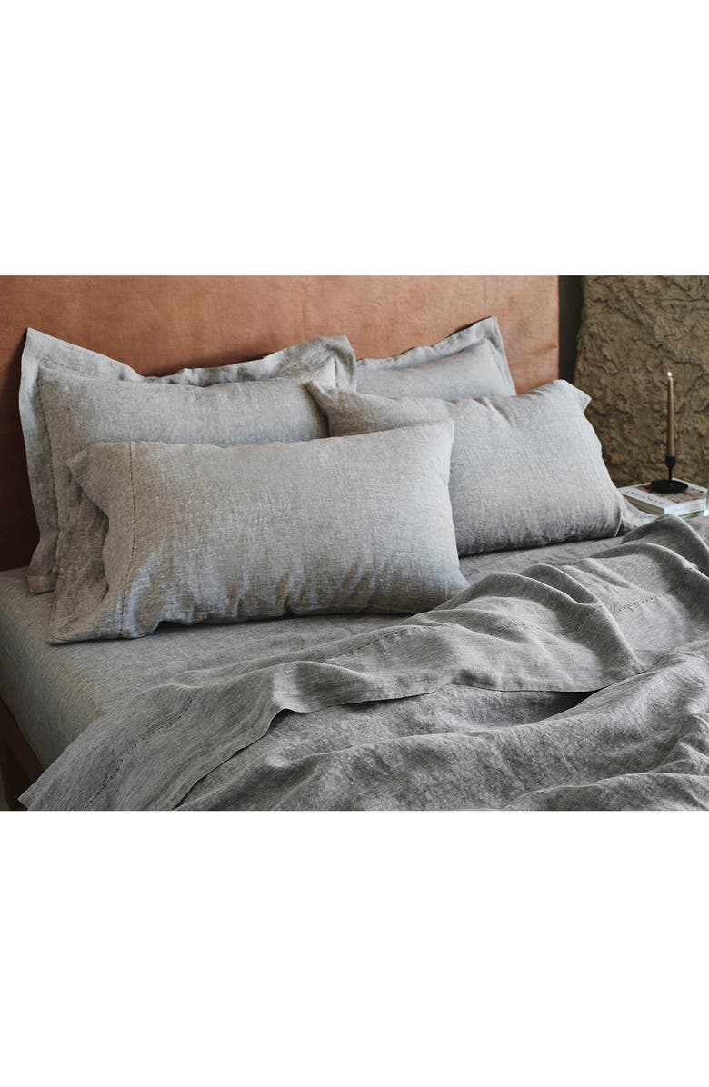 Coyuchi Relaxed Organic Linen Pillowcase, Alternate, color, Slate Chambray
