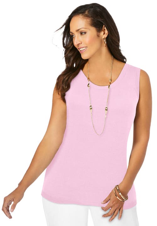 Jessica London Scoop-neck Sweater Tank In Multi