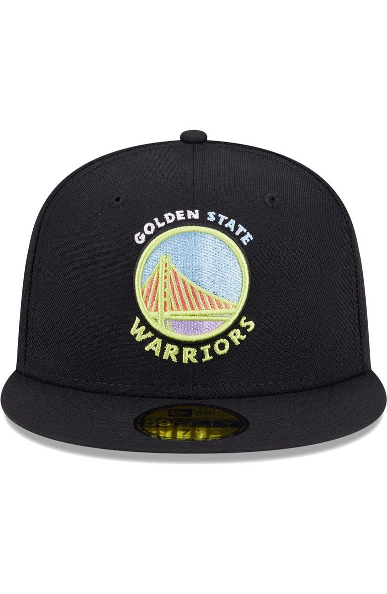 New Era Men's New Era Black Golden State Warriors Color Pack 59FIFTY Fitted Hat, Alternate, color, 