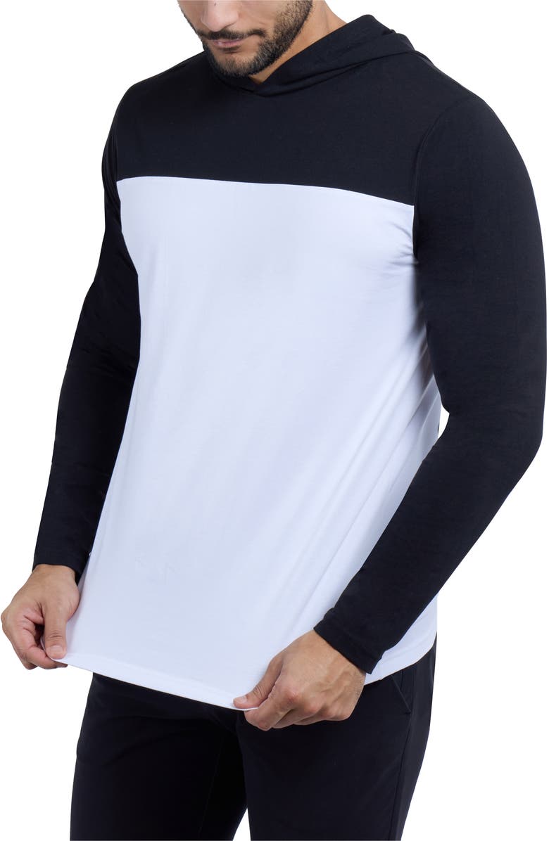 XRAY Colorblock Hooded Sweatshirt, Alternate, color, Black/ White