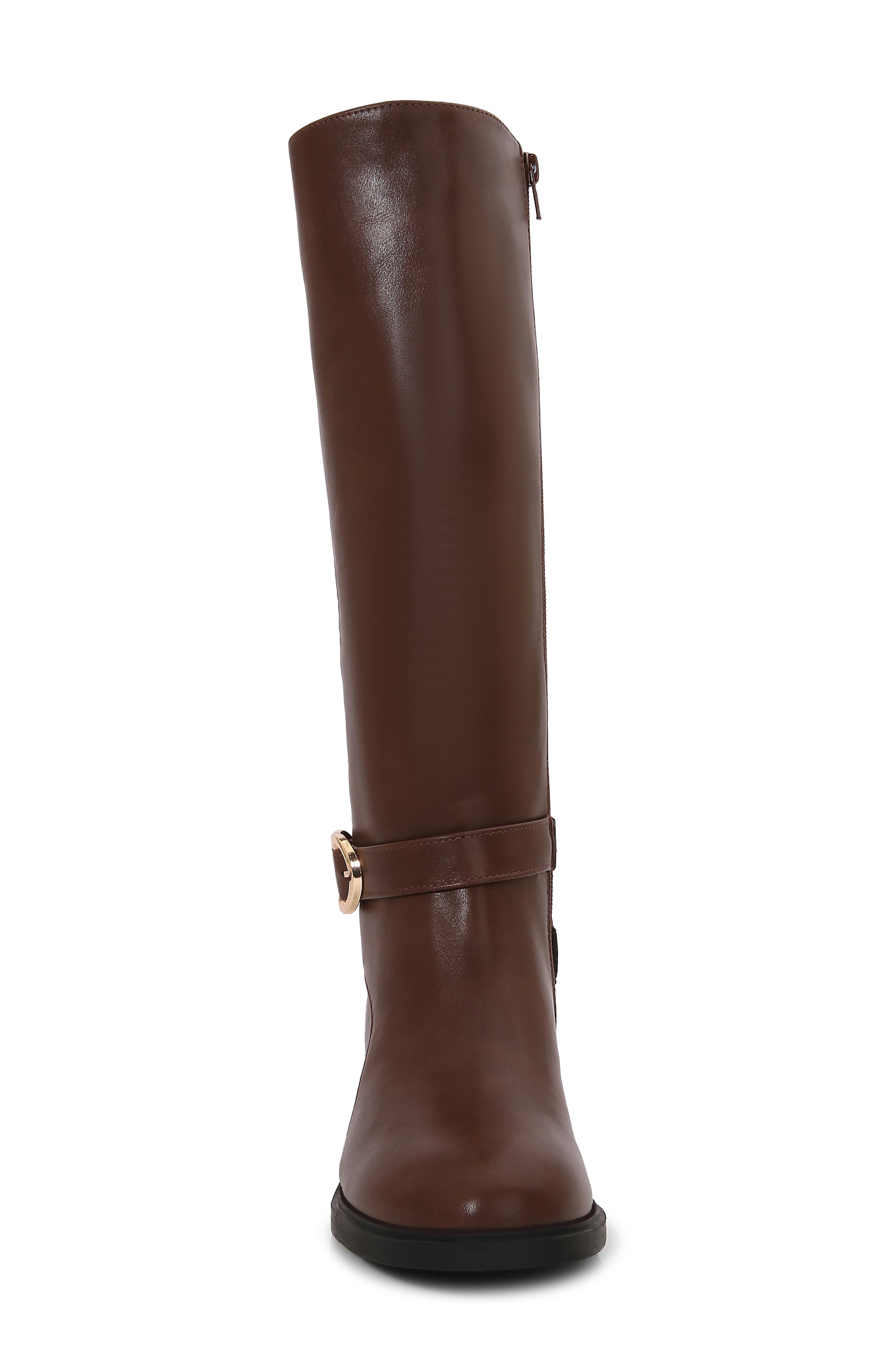 Belinda Faux Leather Riding Boot, Alternate, color, BROWN