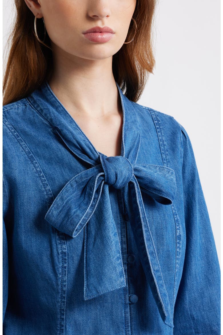 The Front Chambray Shirt, Alternate, color, MEDIUM WASH