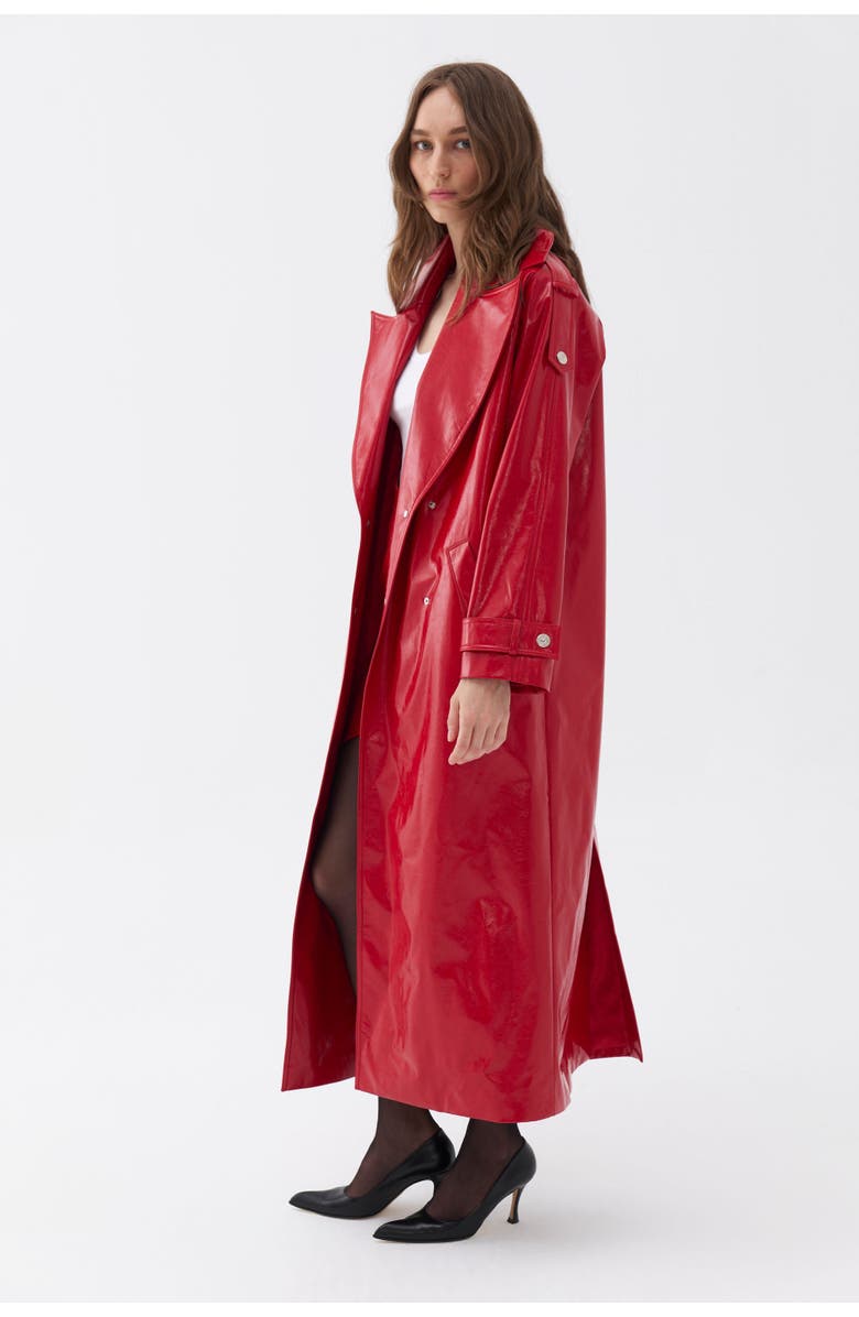 Nocturne Faux Leather Trench Coat, Alternate, color,