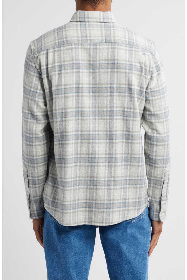 Plaid Super Brushed Stretch Flannel Button-Up Shirt, Alternate, color, GREY FALLS PLAID